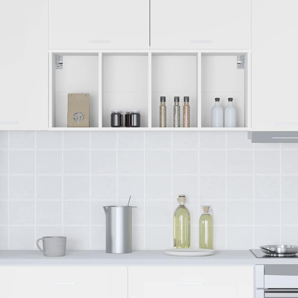 vidaXL Κρεμαστό ντουλάπι με ράφι Riga Λευκό 40 x 29,5 x 100 εκ.