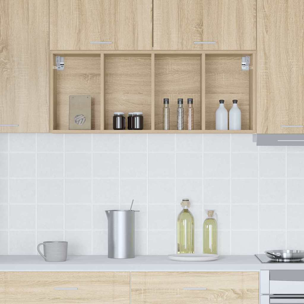 vidaXL Κρεμαστό ντουλάπι με ράφι Riga Δρύς Sonoma 40 x 29,5 x 100 εκ.