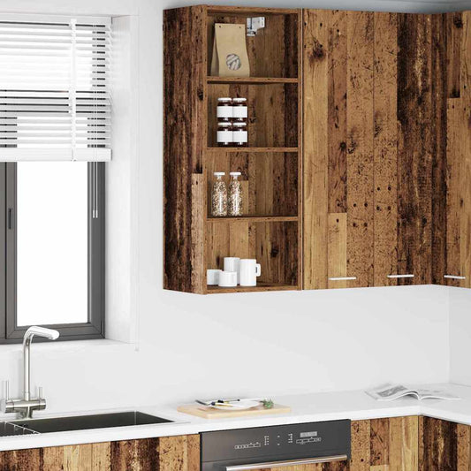 vidaXL Κρεμαστό ντουλάπι με ράφι Riga Παλιό Ξύλο 40 x 29,5 x 100 εκ.