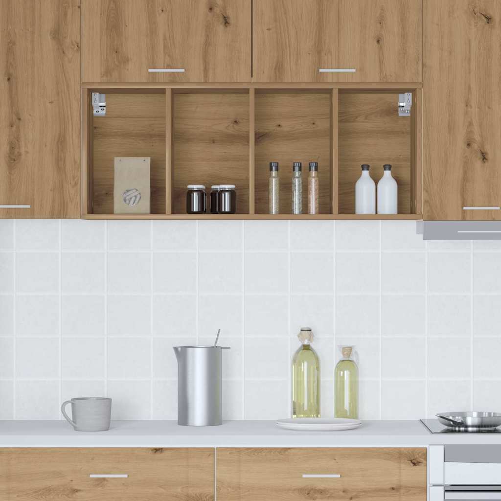 vidaXL Κρεμαστό ντουλάπι με ράφι Riga Artisan Oak 40 x 29,5 x 100 εκ.