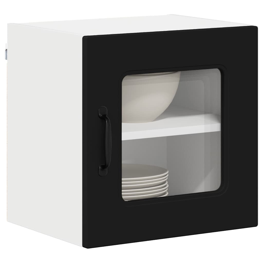 vidaXL Κρεμαστό ντουλάπι κουζίνας με ράφι 2 pcs Μαύρο 40 x 31 x 40 εκ.