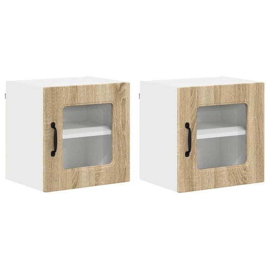 vidaXL Κρεμαστό ντουλάπι κουζίνας 2 pcs Δρύς Sonoma 40 x 31 x 40 εκ.