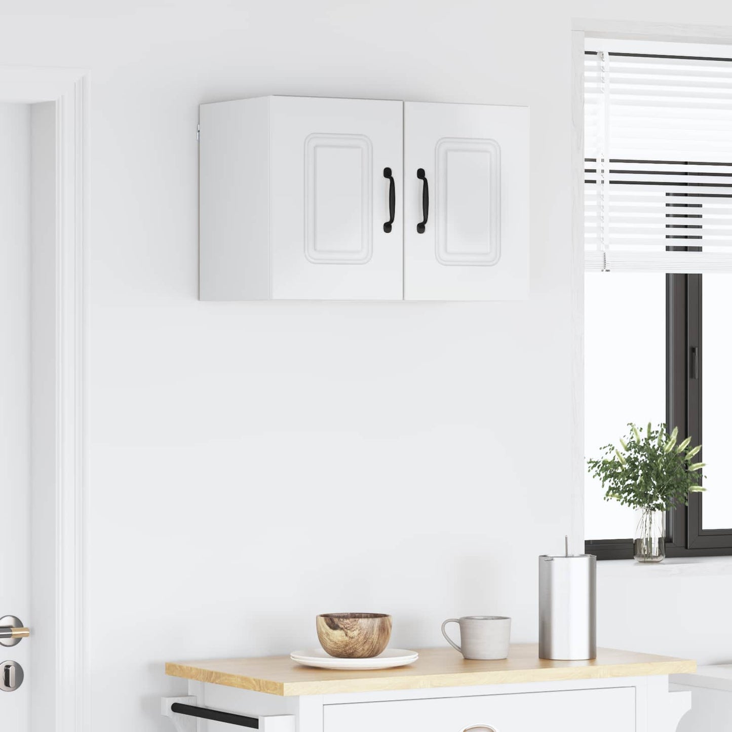 vidaXL Κρεμαστό ντουλάπι κουζίνας με ράφι 2 pcs Λευκό 30 x 31 x 40 εκ.