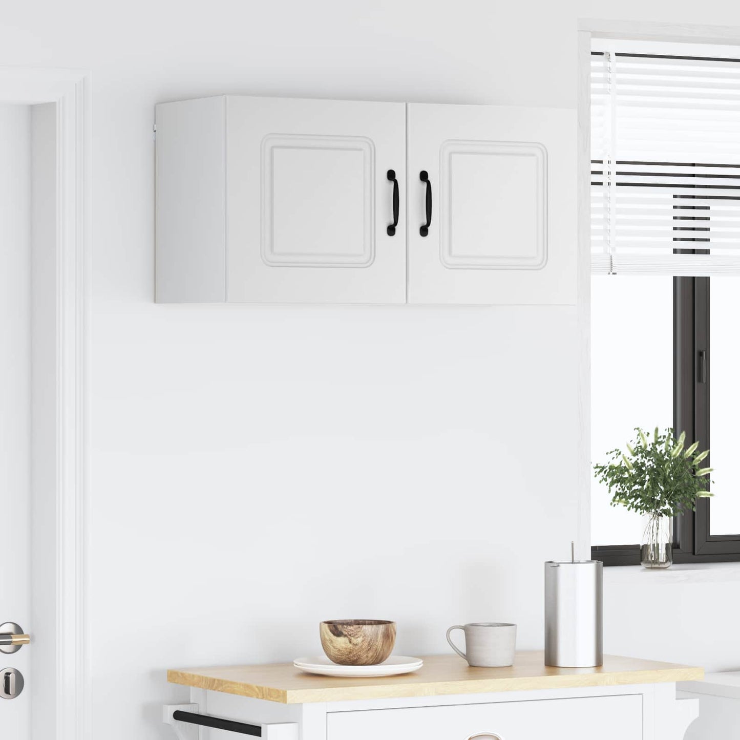 vidaXL Κρεμαστό ντουλάπι κουζίνας με ράφι 2 pcs Λευκό 40 x 31 x 40 εκ.