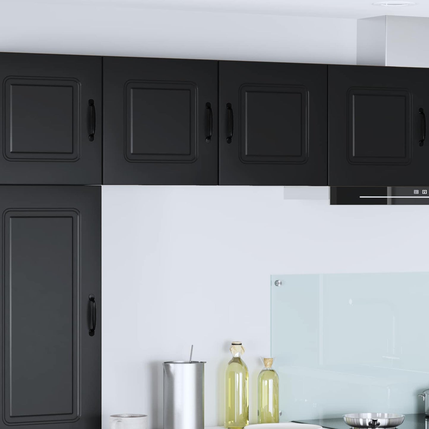 vidaXL Κρεμαστό ντουλάπι κουζίνας με ράφι 2 pcs Μαύρο 40 x 31 x 40 εκ.