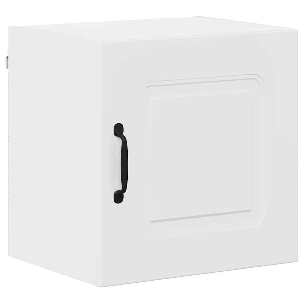 vidaXL Κρεμαστό ντουλάπι κουζίνας με ράφι Υψηλής γυαλάδας λευκό