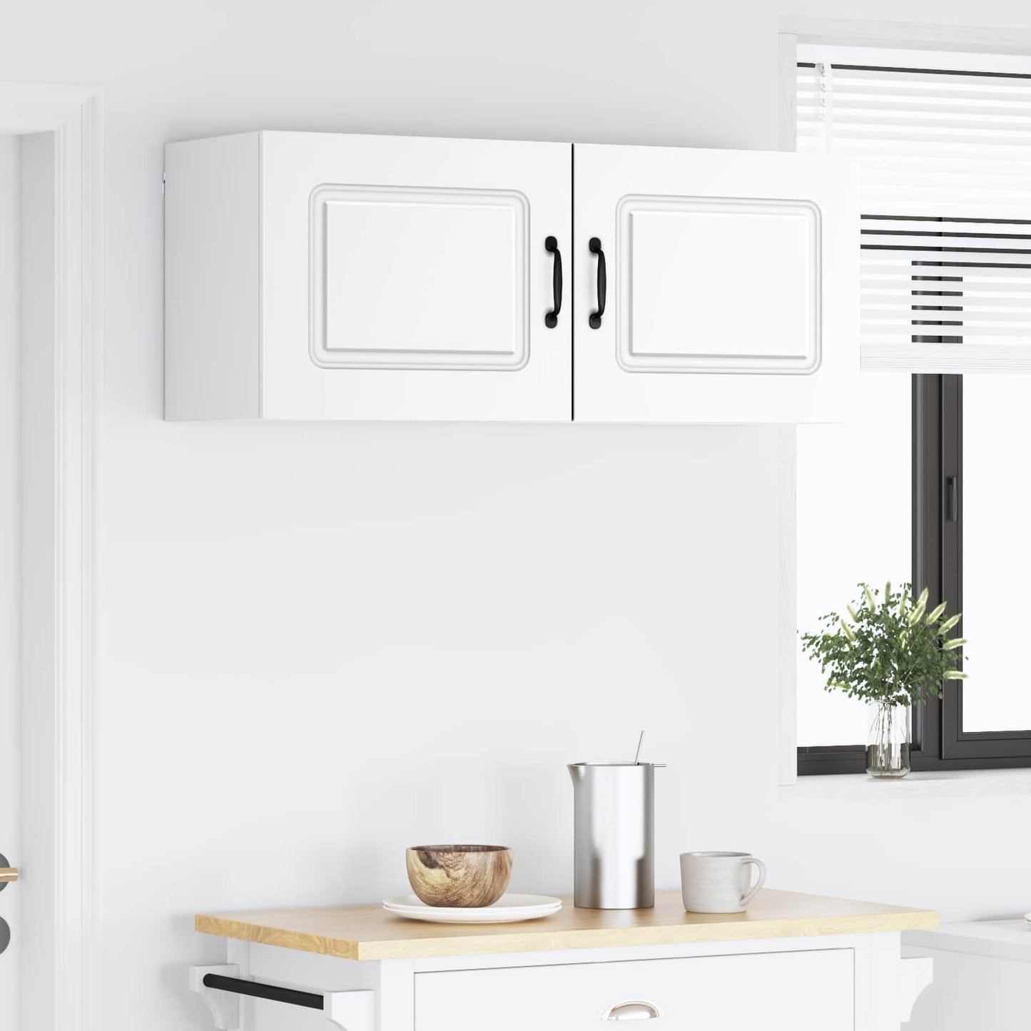 vidaXL Κρεμαστό ντουλάπι κουζίνας με ράφι 2 pcs Λευκό 50 x 31 x 40 εκ.