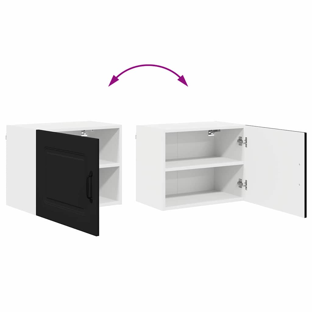 vidaXL Κρεμαστό ντουλάπι κουζίνας με ράφι Μαύρο 50 x 31 x 40 εκ.