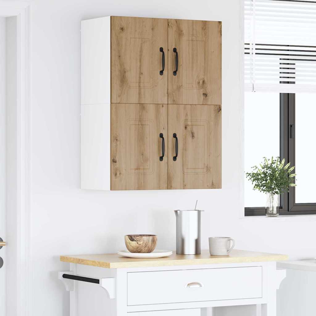 vidaXL Κρεμαστό ντουλάπι κουζίνας με ράφι Artisan Oak 60 x 31 x 40 εκ