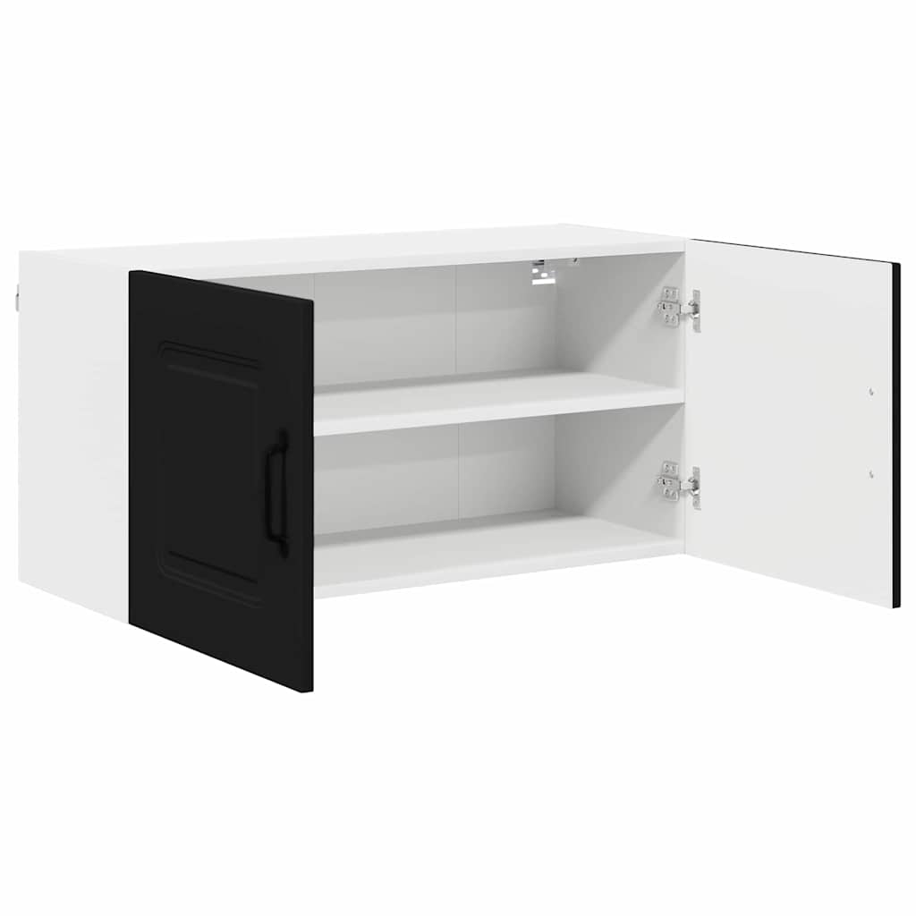 vidaXL Κρεμαστό ντουλάπι κουζίνας με ράφι Μαύρο 80 x 31 x 40 εκ