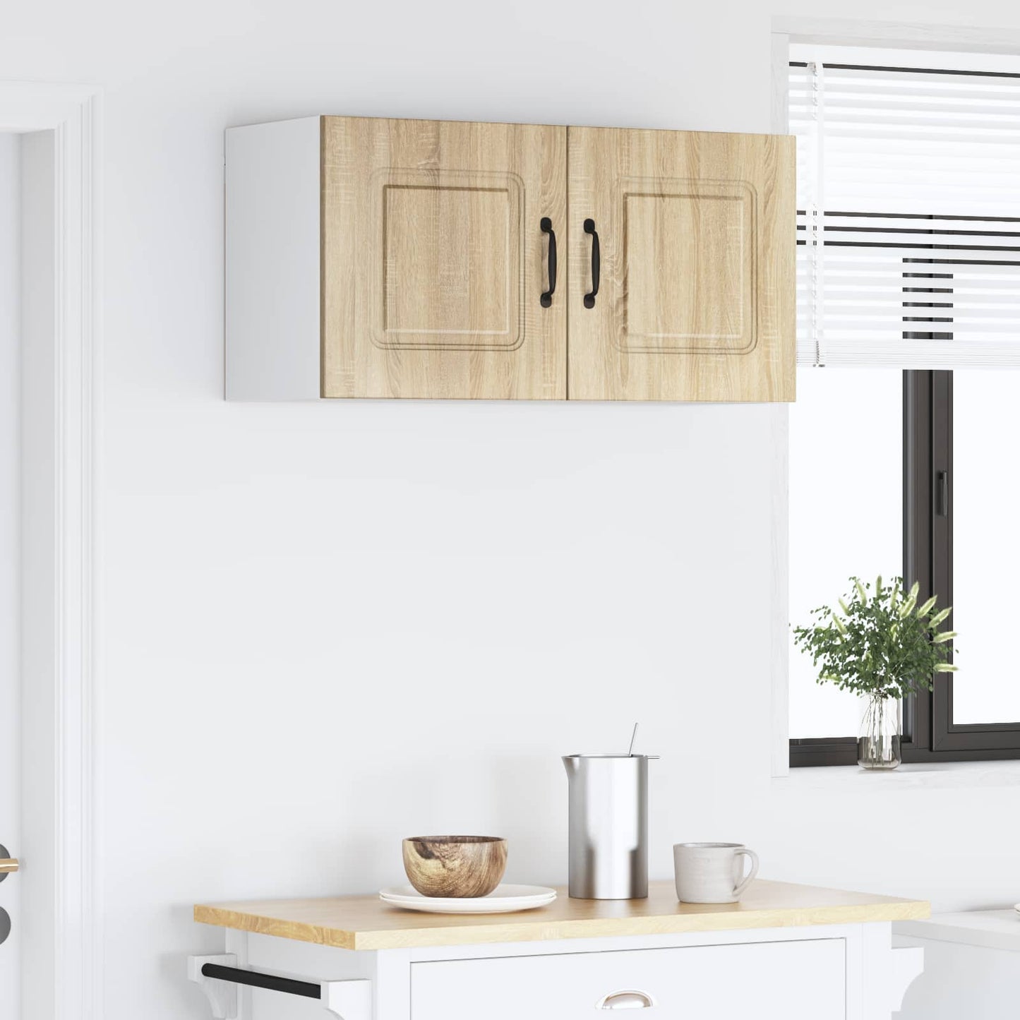 vidaXL Κρεμαστό ντουλάπι κουζίνας με ράφι Δρύς Sonoma 80 x 31 x 40 εκ