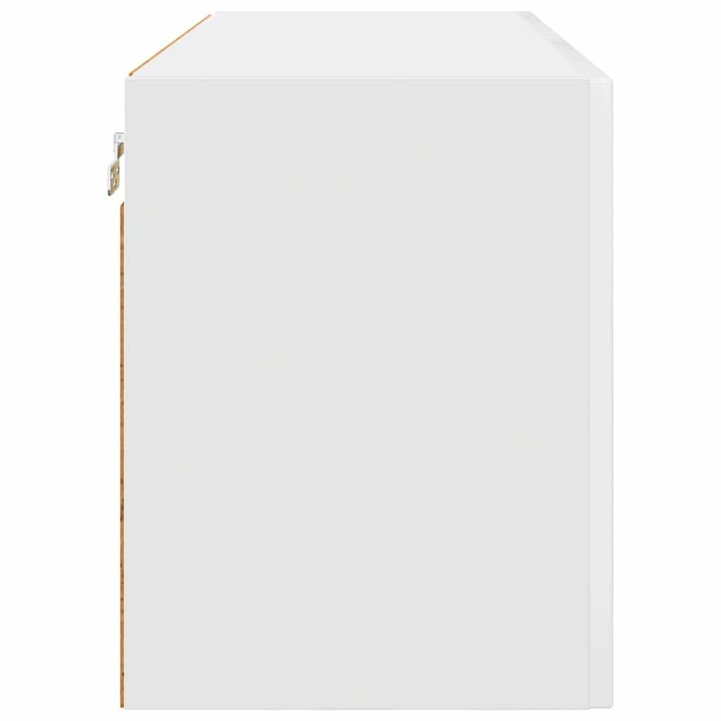 vidaXL Κρεμαστό ντουλάπι κουζίνας με ράφι Υψηλής γυαλάδας λευκό