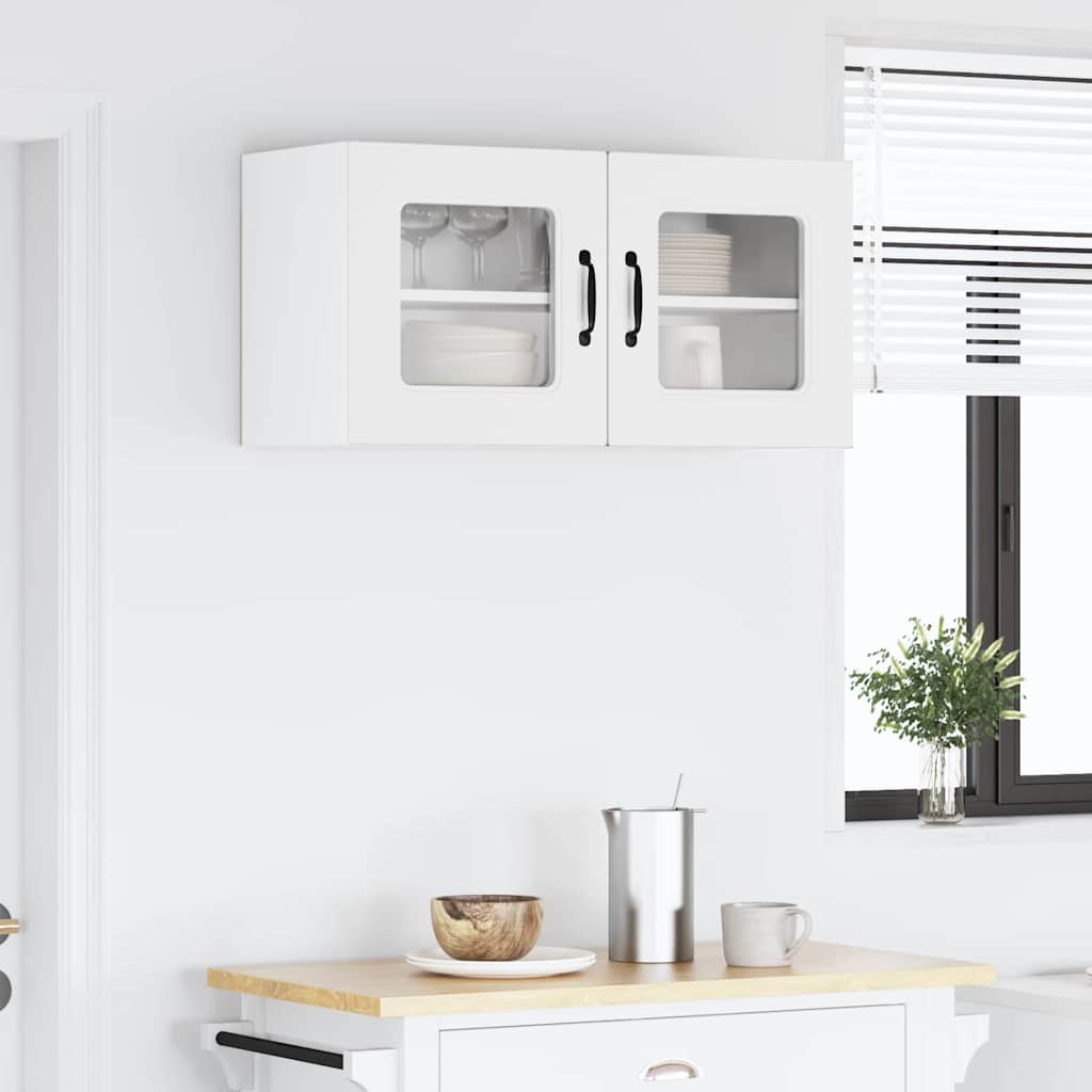 vidaXL Κρεμαστό ντουλάπι κουζίνας με ράφι Λευκό 80 x 31 x 40 εκ