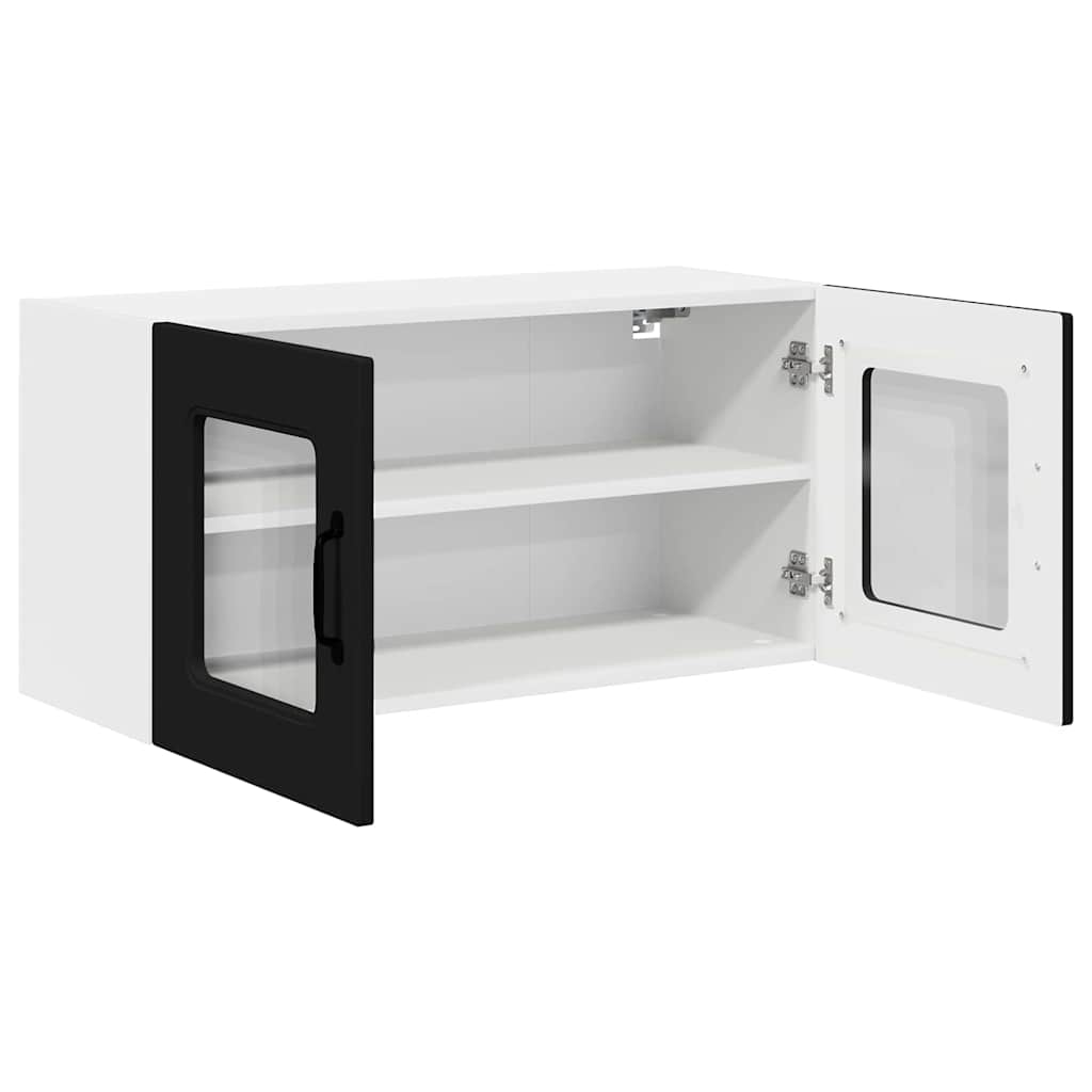 vidaXL Κρεμαστό ντουλάπι κουζίνας με ράφι Μαύρο 80 x 31 x 40 εκ