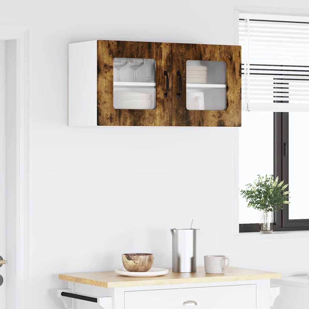 vidaXL Κρεμαστό ντουλάπι κουζίνας Καπνιστό Δρύς 80 x 31 x 40 εκ