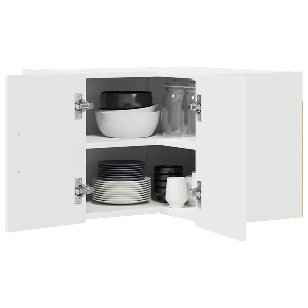 vidaXL Κρεμαστό ντουλάπι κουζίνας με ράφι Λευκό 57 x 57 x 40 εκ.