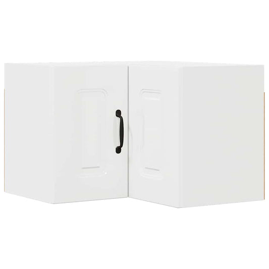 vidaXL Κρεμαστό ντουλάπι κουζίνας με ράφι Υψηλής γυαλάδας λευκό