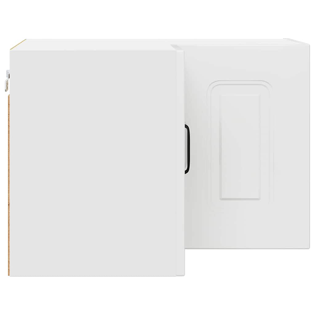 vidaXL Κρεμαστό ντουλάπι κουζίνας με ράφι Υψηλής γυαλάδας λευκό