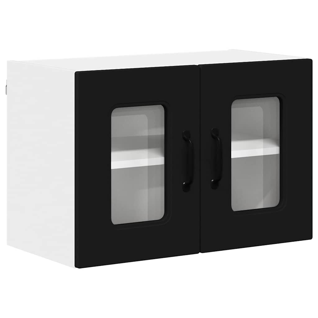 vidaXL Κρεμαστό ντουλάπι κουζίνας με ράφι 2 pcs Μαύρο 60 x 31 x 40 εκ