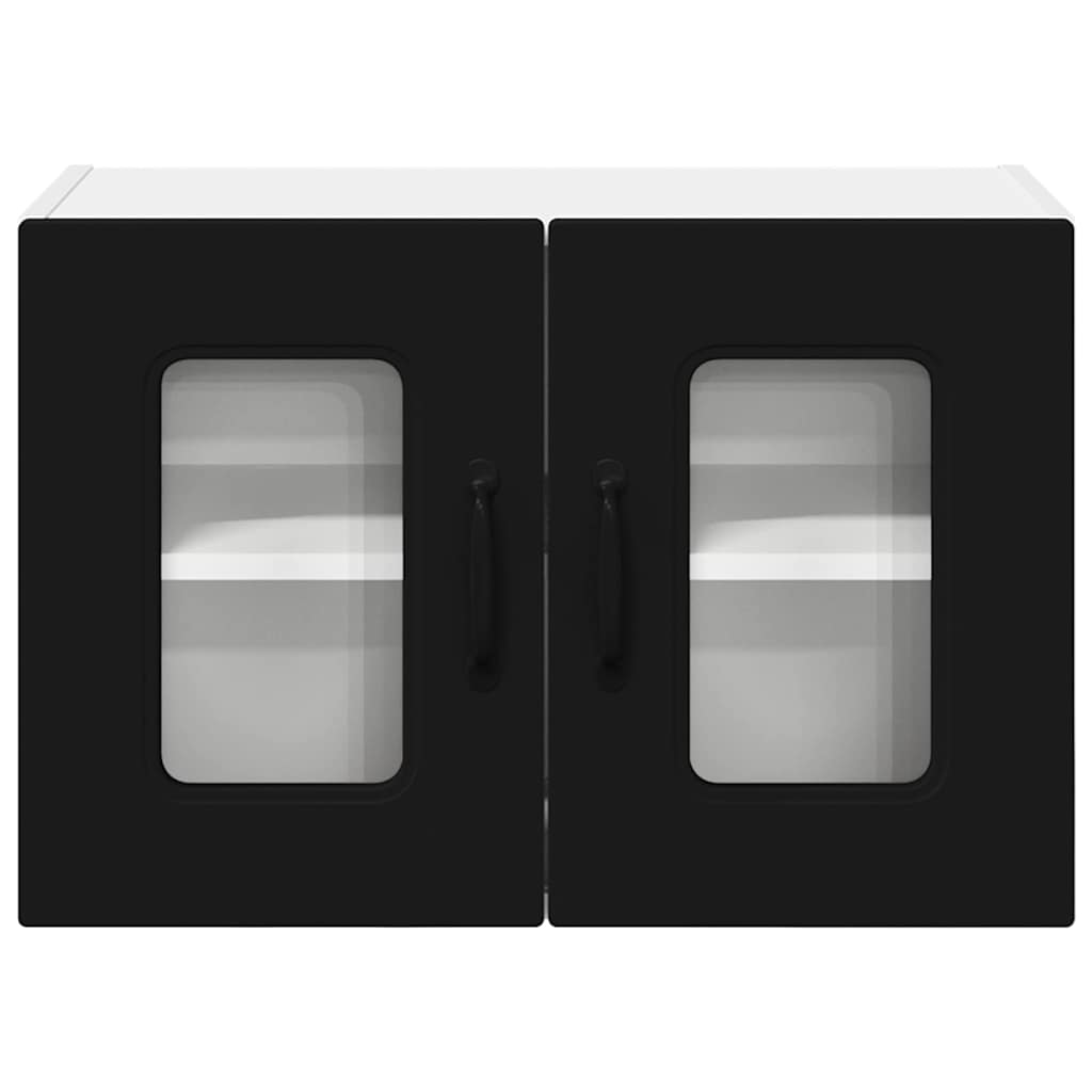 vidaXL Κρεμαστό ντουλάπι κουζίνας με ράφι 2 pcs Μαύρο 60 x 31 x 40 εκ