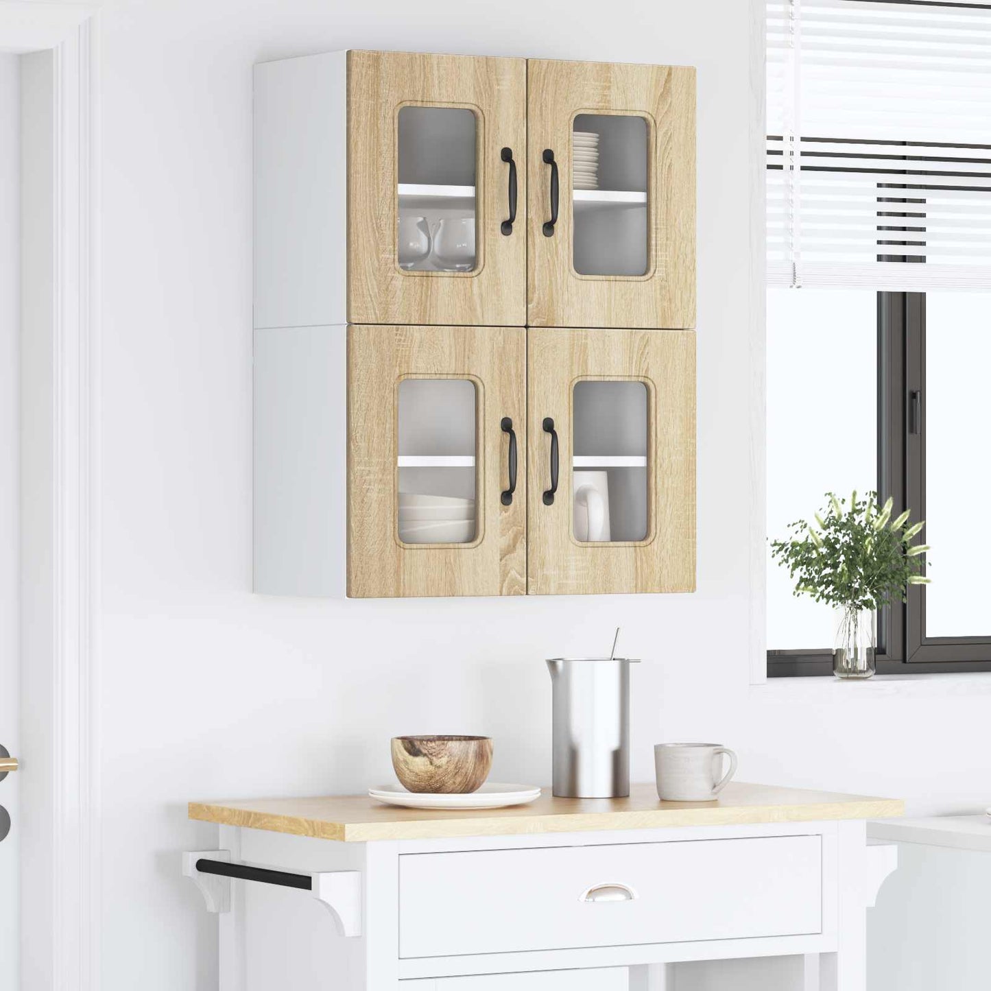 vidaXL Κρεμαστό ντουλάπι κουζίνας 2 pcs Δρύς Sonoma 60 x 31 x 40 εκ