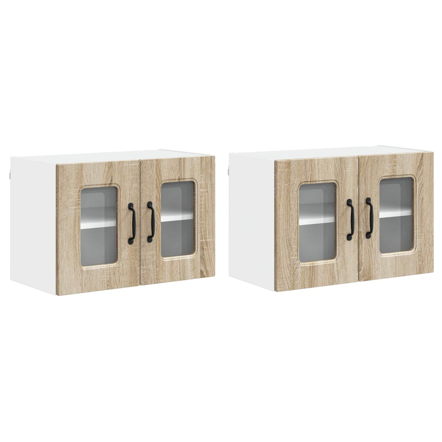 vidaXL Κρεμαστό ντουλάπι κουζίνας 2 pcs Δρύς Sonoma 60 x 31 x 40 εκ