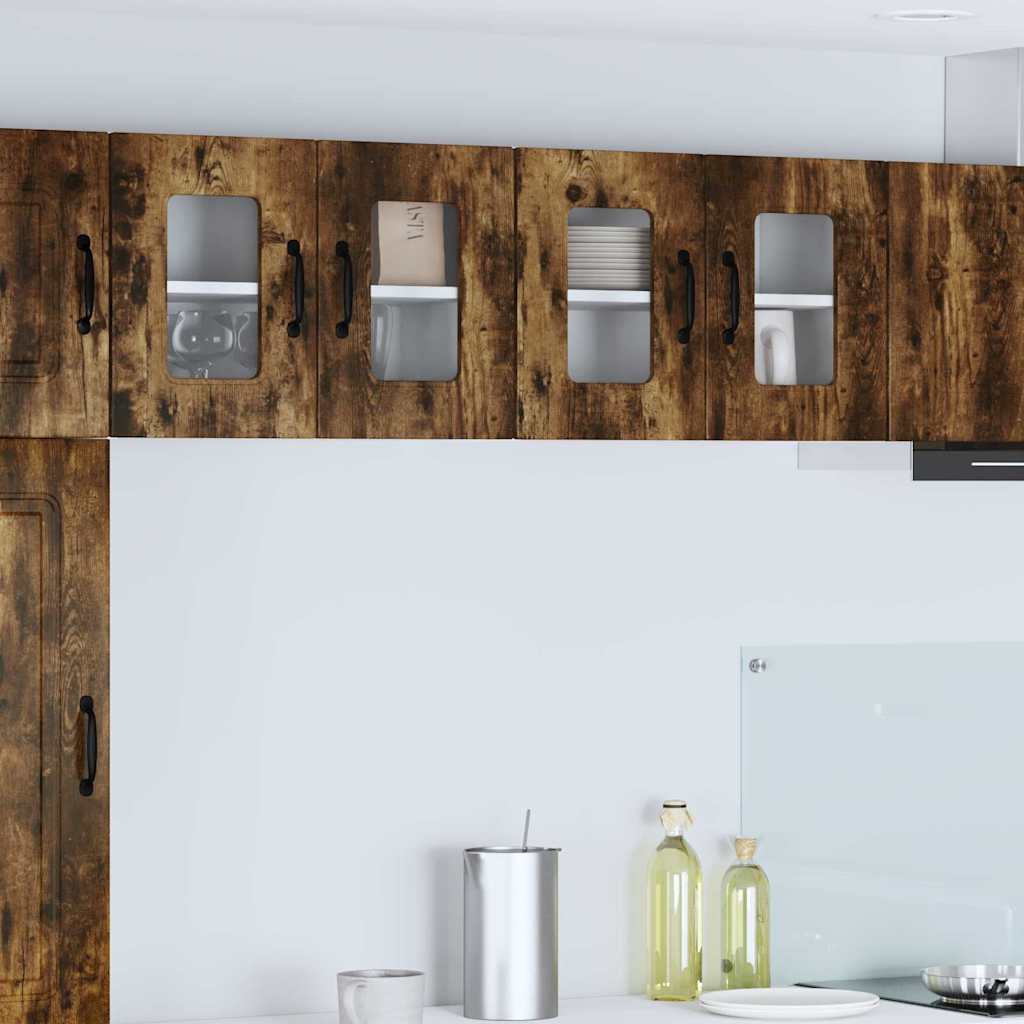 vidaXL Κρεμαστό ντουλάπι κουζίνας 2 pcs Καπνιστό Δρύς 60 x 31 x 40 εκ