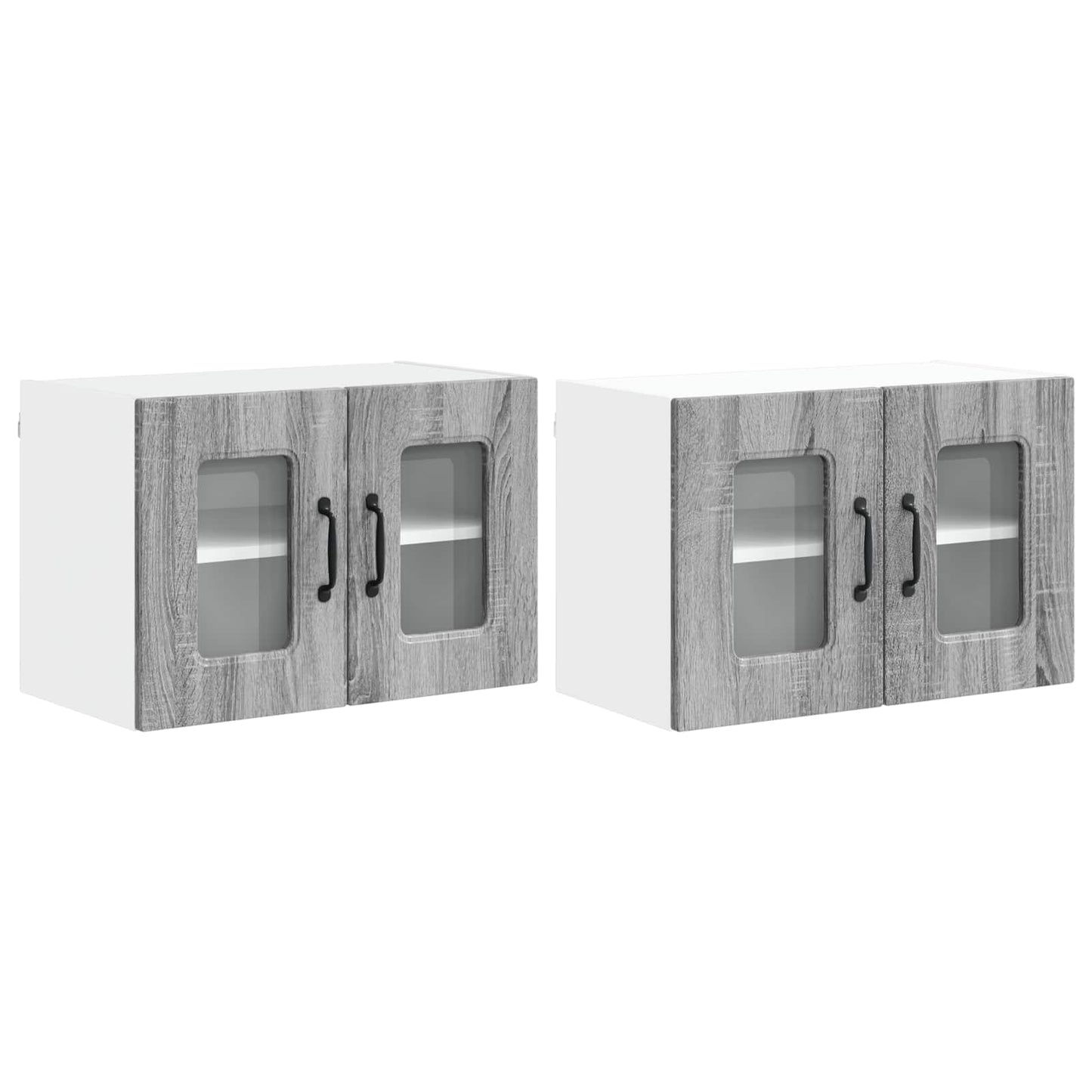 vidaXL Κρεμαστό ντουλάπι κουζίνας 2 pcs Γκρίζο Σονομα 60 x 31 x 40 εκ