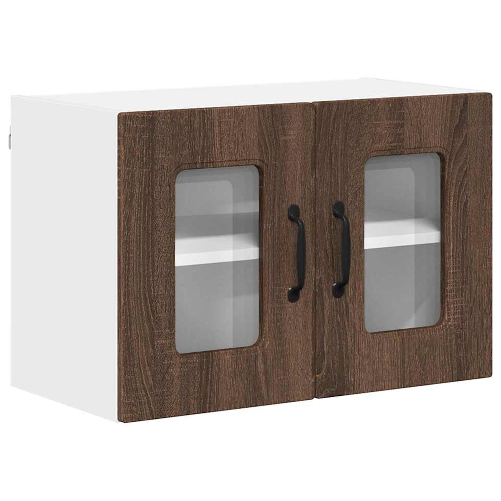 vidaXL Κρεμαστό ντουλάπι κουζίνας 2 pcs Καφέ δρυς 60 x 31 x 40 εκ