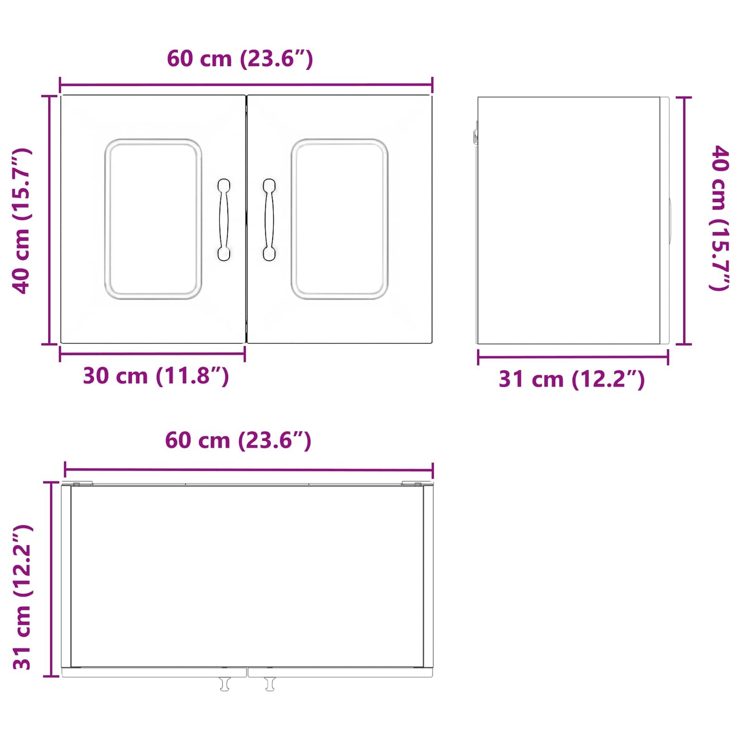 vidaXL Πάνελ πλυντηρίου πιάτων Kalmar Παλιό ξύλο 60 x 31 x 40 εκ