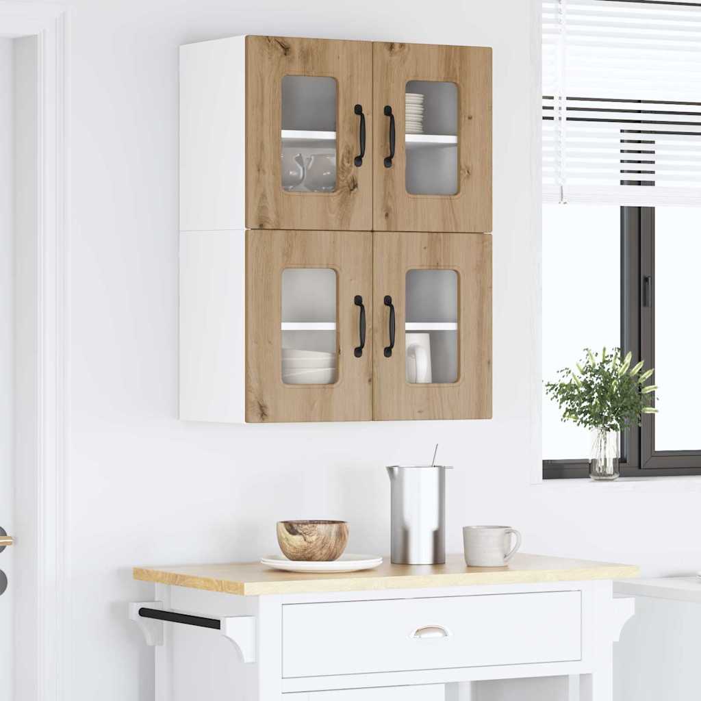 vidaXL Κρεμαστό ντουλάπι κουζίνας με ράφι Artisan Oak 60 x 31 x 40 εκ