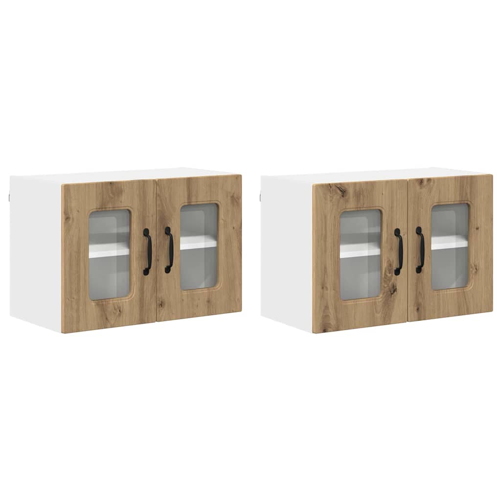 vidaXL Κρεμαστό ντουλάπι κουζίνας 2 pcs Artisan Oak 60 x 31 x 40 εκ