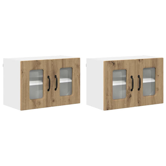 vidaXL Κρεμαστό ντουλάπι κουζίνας 2 pcs Artisan Oak 60 x 31 x 40 εκ