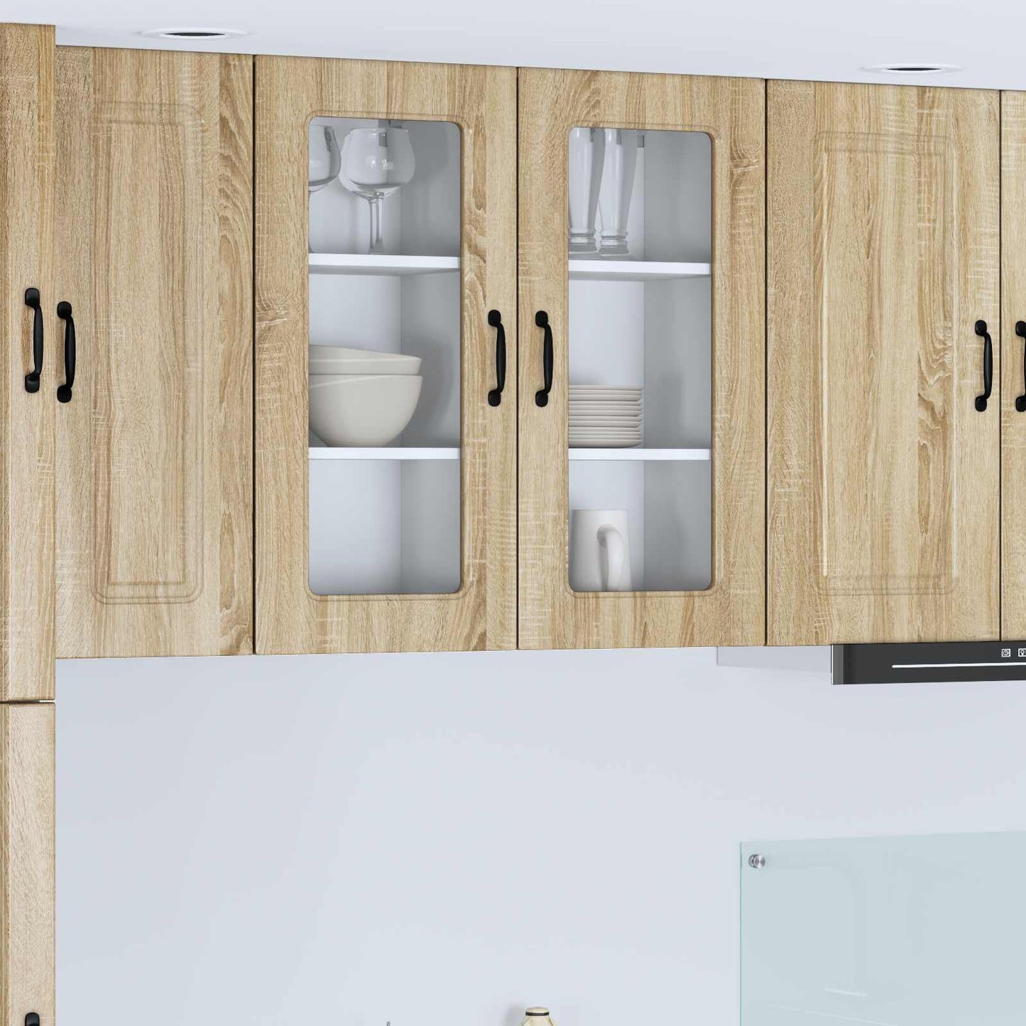 vidaXL Κρεμαστό ντουλάπι κουζίνας 2 pcs Δρύς Sonoma 40 x 31 x 80 εκ.