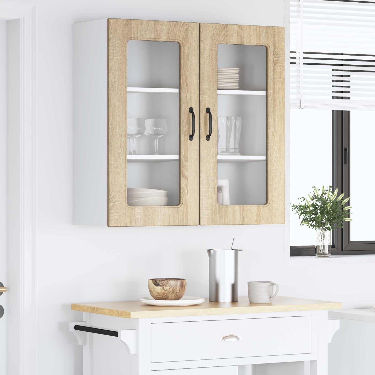 vidaXL Κρεμαστό ντουλάπι κουζίνας 2 pcs Δρύς Sonoma 40 x 31 x 80 εκ.