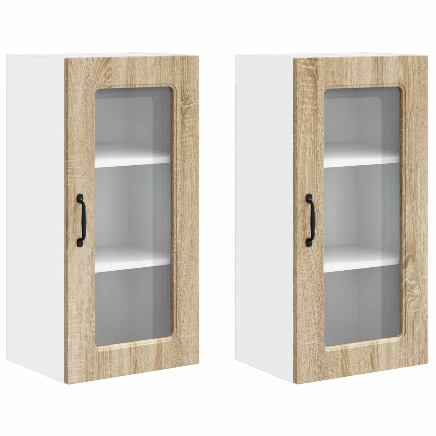 vidaXL Κρεμαστό ντουλάπι κουζίνας 2 pcs Δρύς Sonoma 40 x 31 x 80 εκ.