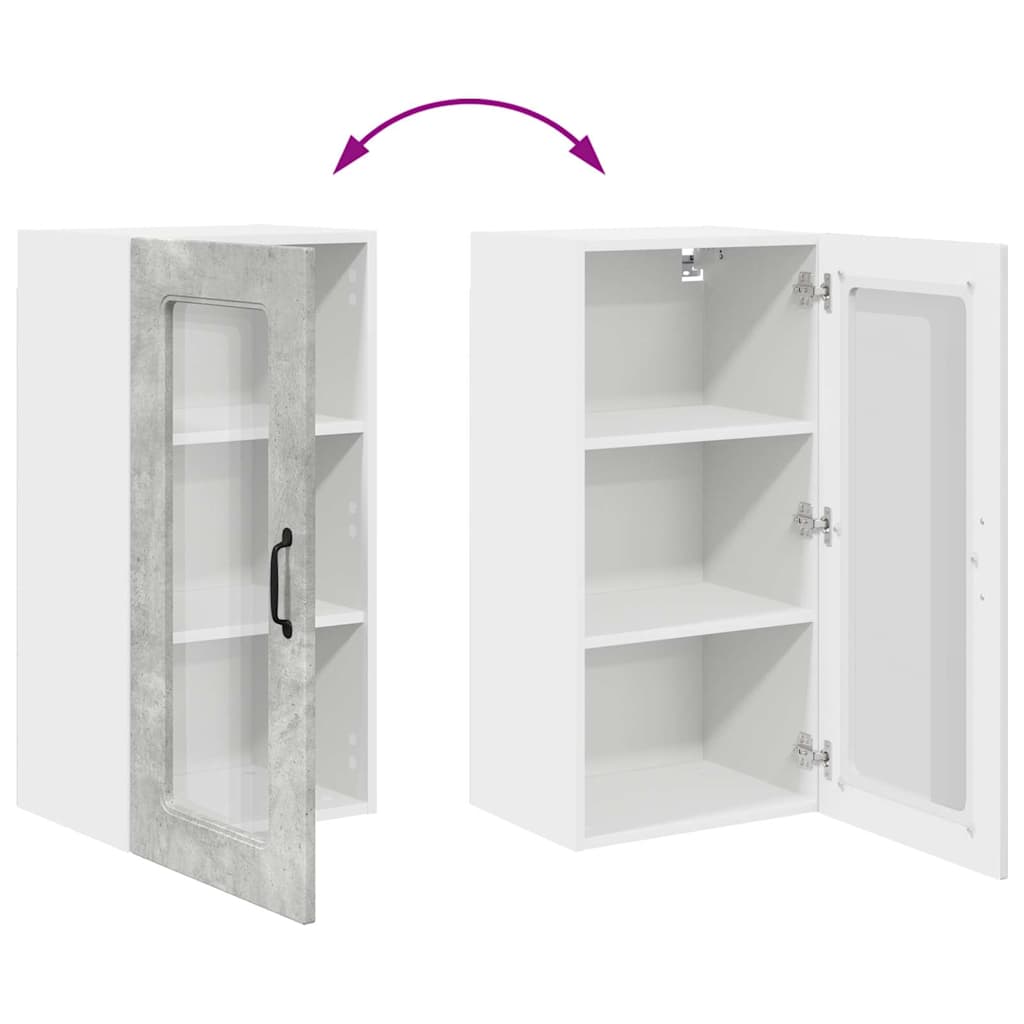 vidaXL Κρεμαστό ντουλάπι κουζίνας Σκυρόδεμα Γκρι 40 x 31 x 80 εκ.