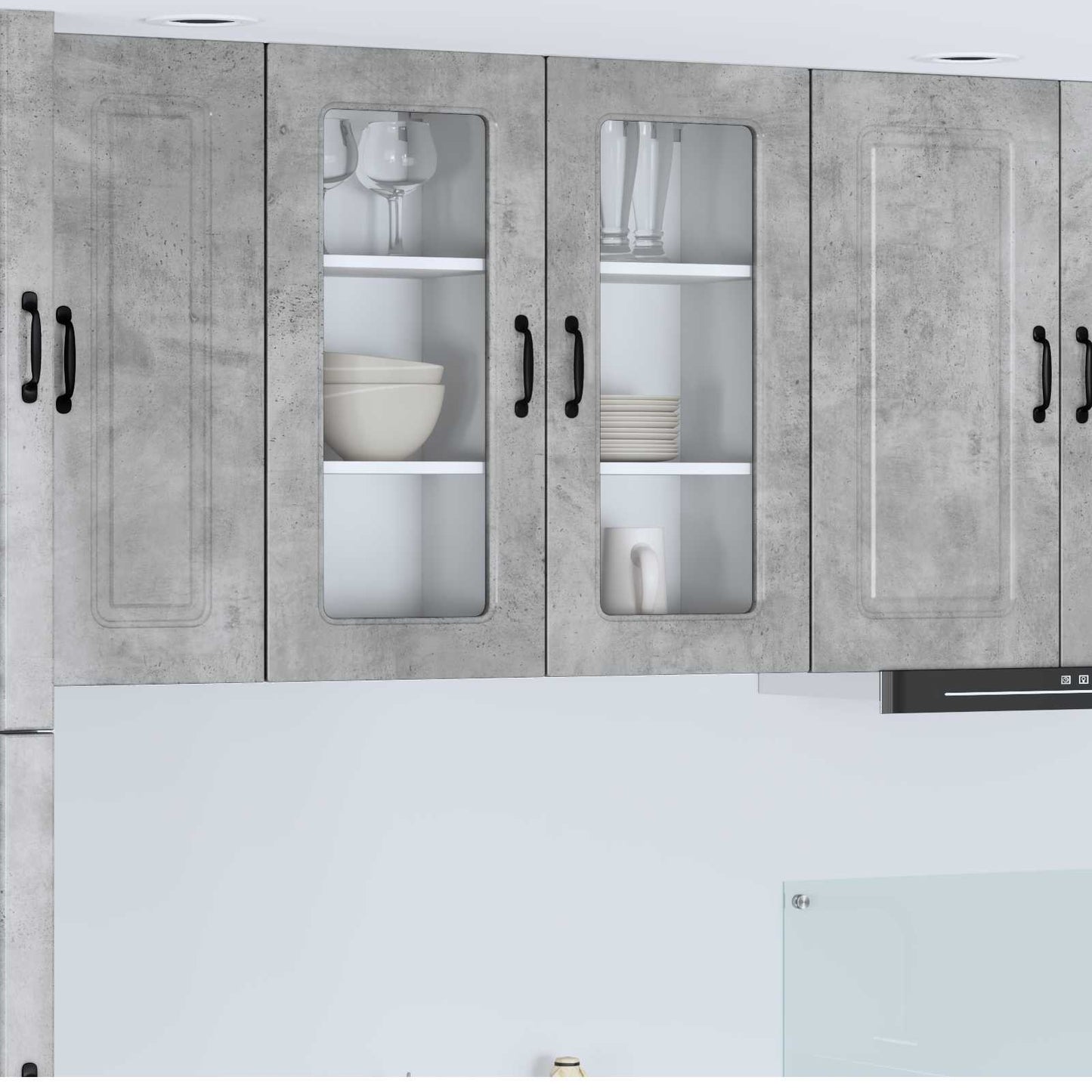 vidaXL Πάνελ πλυντηρίου πιάτων Kalmar 2 pcs Σκυρόδεμα Γκρι