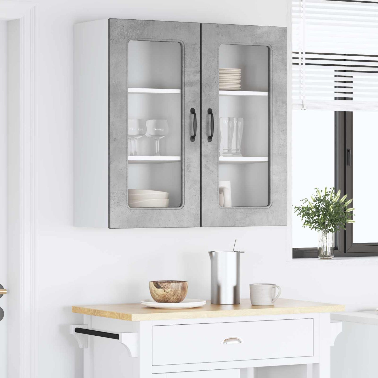 vidaXL Πάνελ πλυντηρίου πιάτων Kalmar 2 pcs Σκυρόδεμα Γκρι
