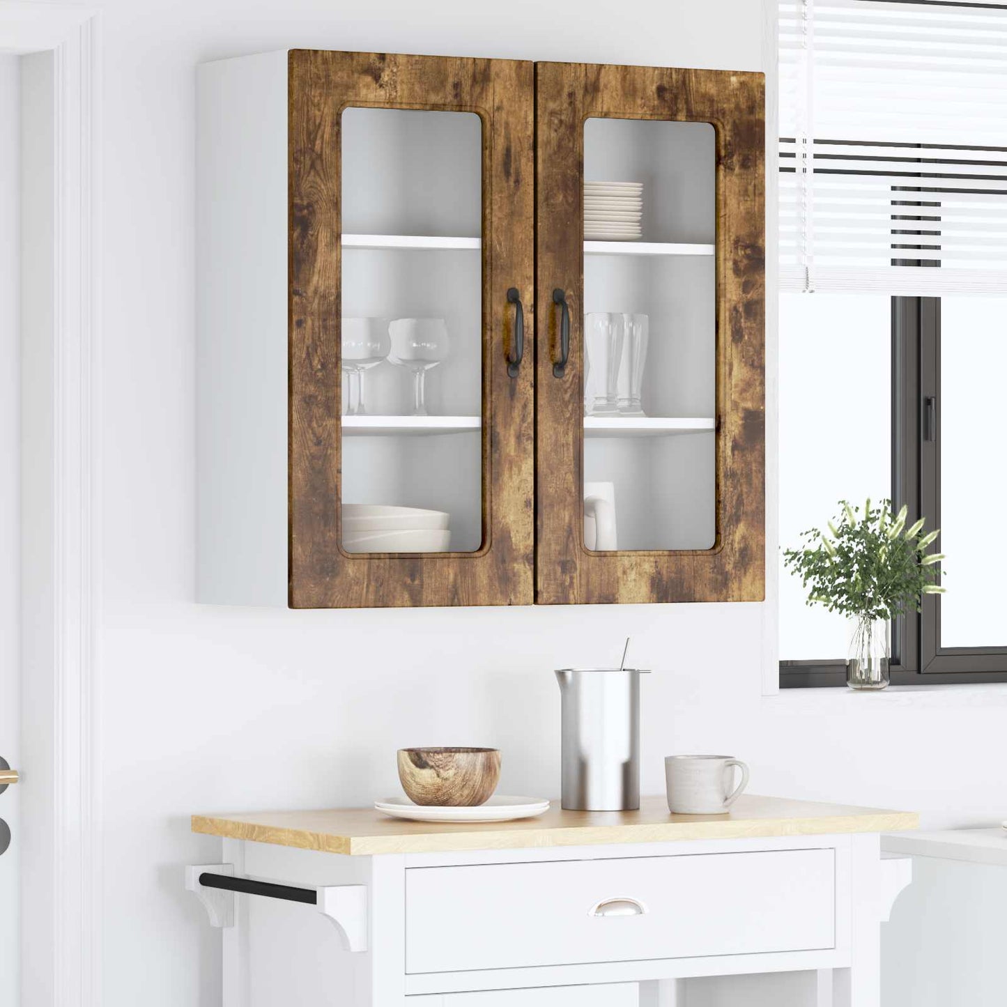 vidaXL Πάνελ πλυντηρίου πιάτων Kalmar 2 pcs Καπνιστό Δρύς