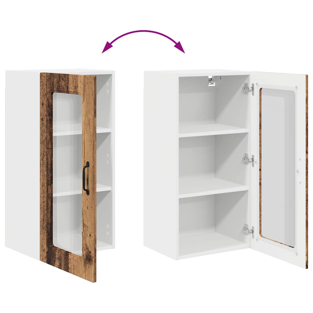 vidaXL Κρεμαστό ντουλάπι κουζίνας με ράφι Παλιό Ξύλο 40 x 31 x 80 εκ.