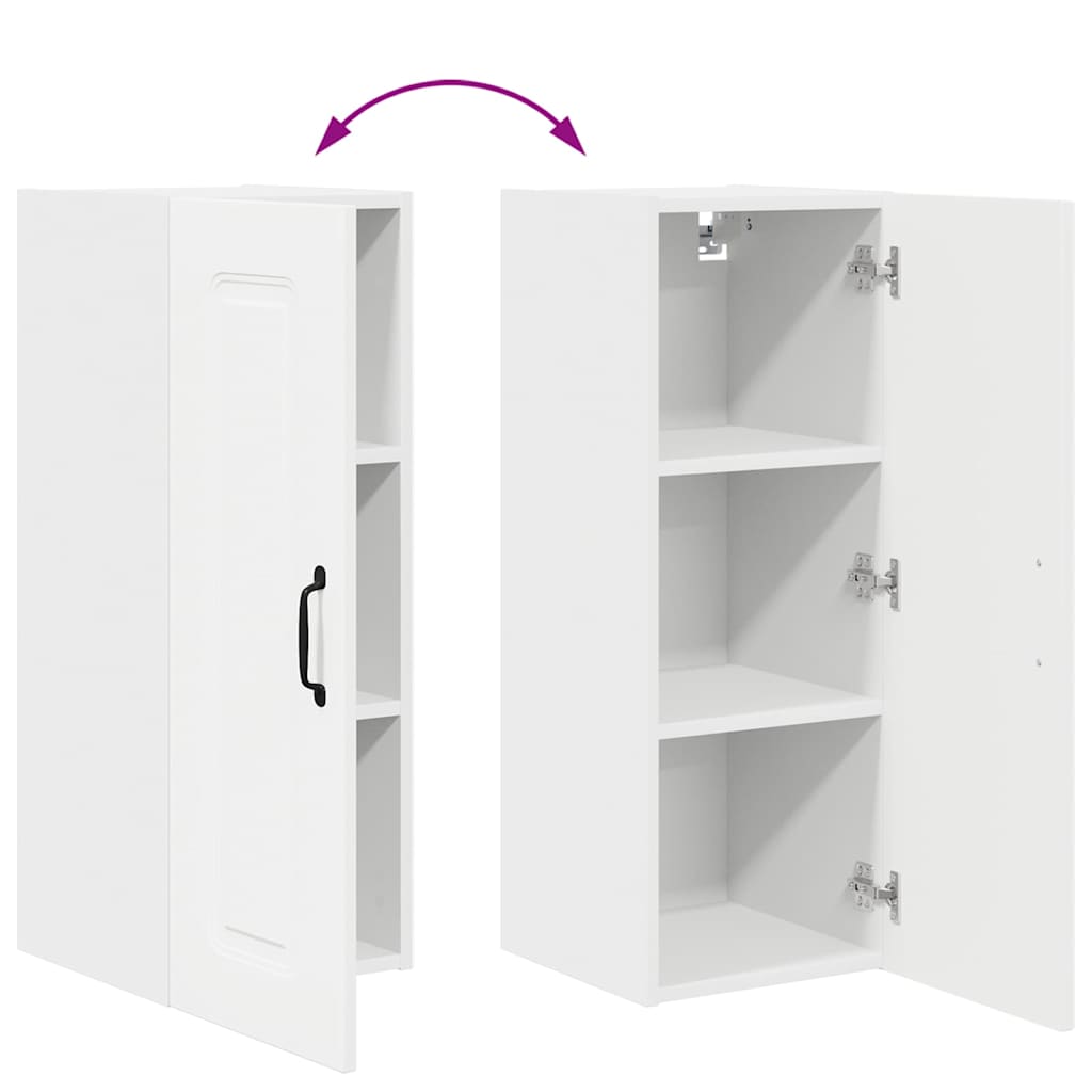 vidaXL Κρεμαστό ντουλάπι κουζίνας με ράφι Λευκό 30 x 31 x 80 εκ.