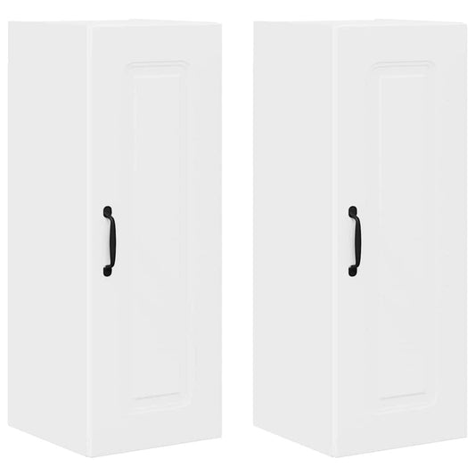 vidaXL Κρεμαστό ντουλάπι κουζίνας με ράφι 2 pcs Λευκό 30 x 31 x 80 εκ.