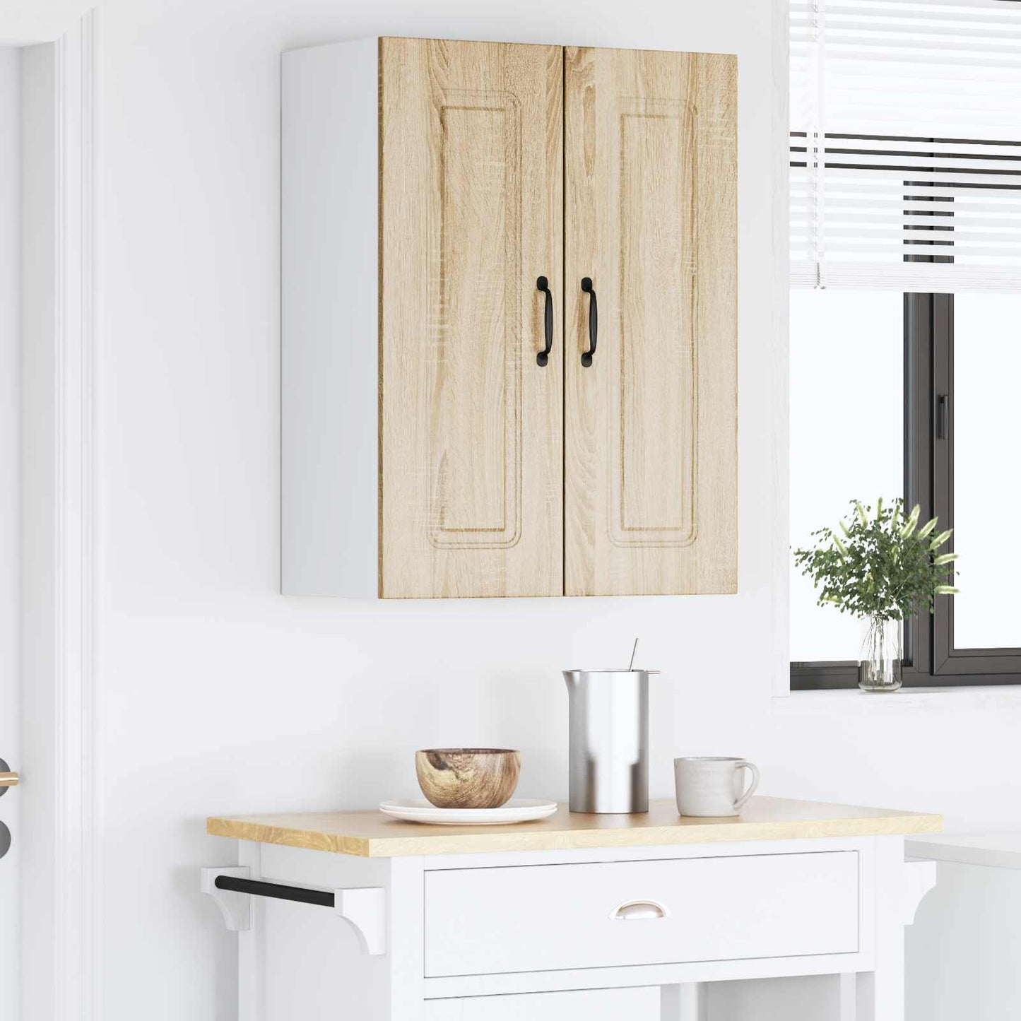 vidaXL Κρεμαστό ντουλάπι κουζίνας 2 pcs Δρύς Sonoma 30 x 31 x 80 εκ.