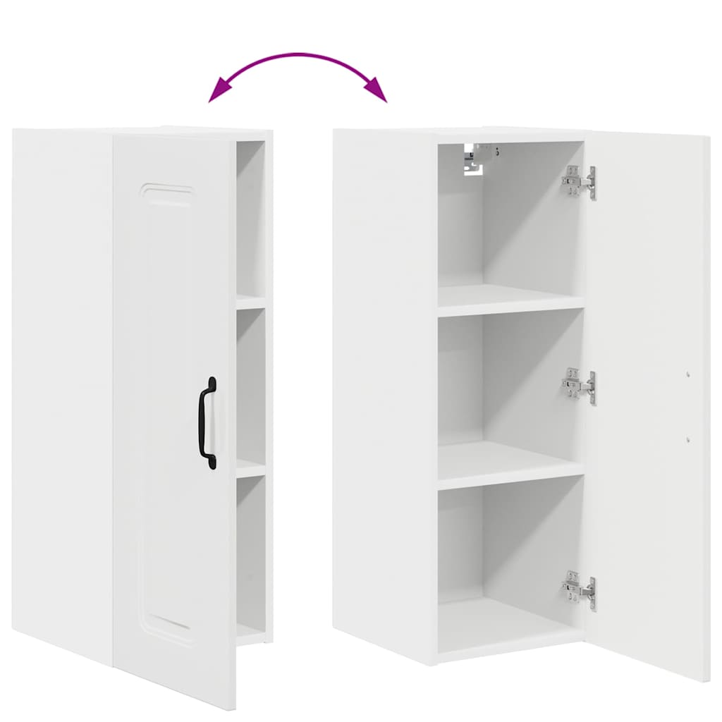 vidaXL Κρεμαστό ντουλάπι κουζίνας με ράφι Υψηλής γυαλάδας λευκό