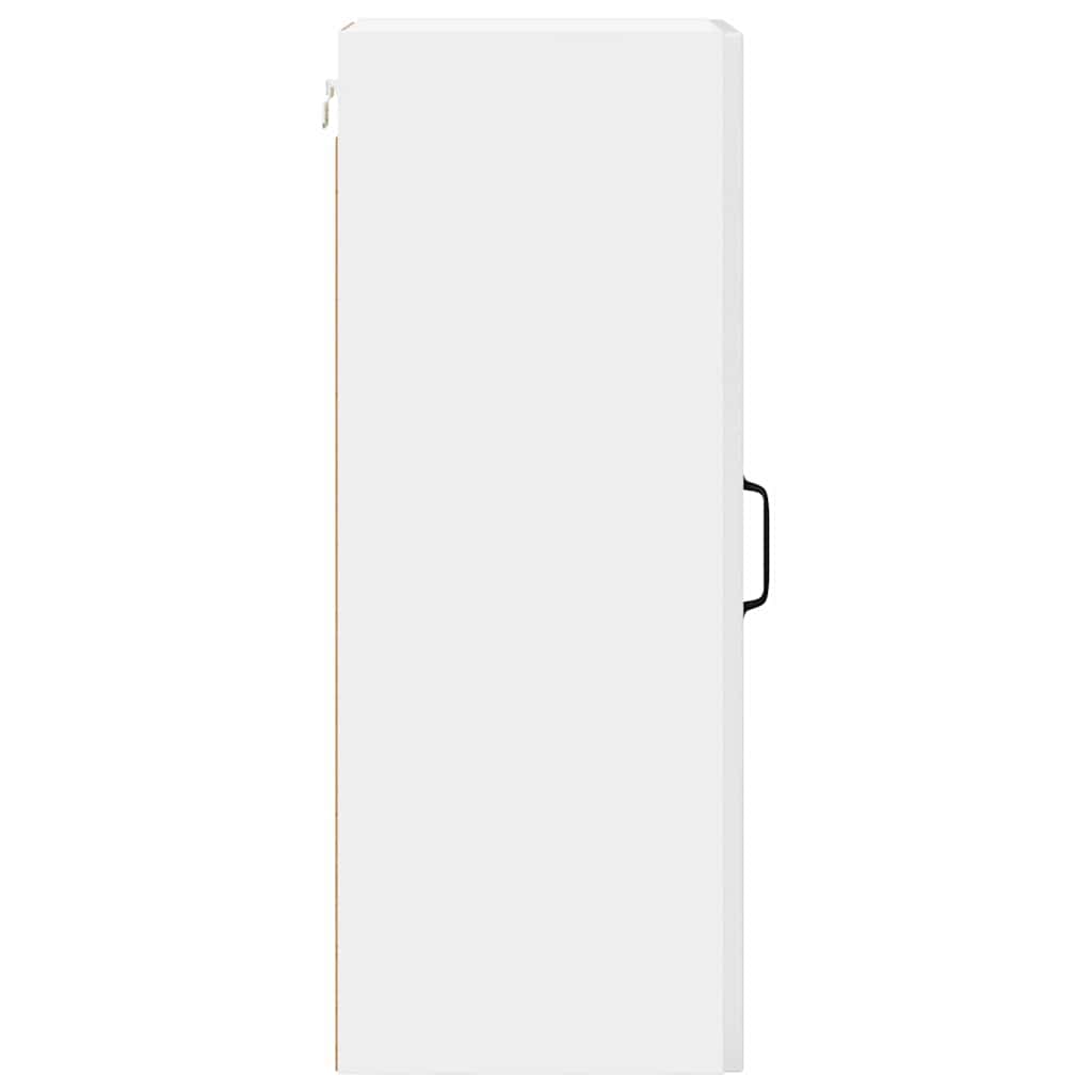 vidaXL Κρεμαστό ντουλάπι κουζίνας με ράφι 2 pcs Υψηλής γυαλάδας λευκό