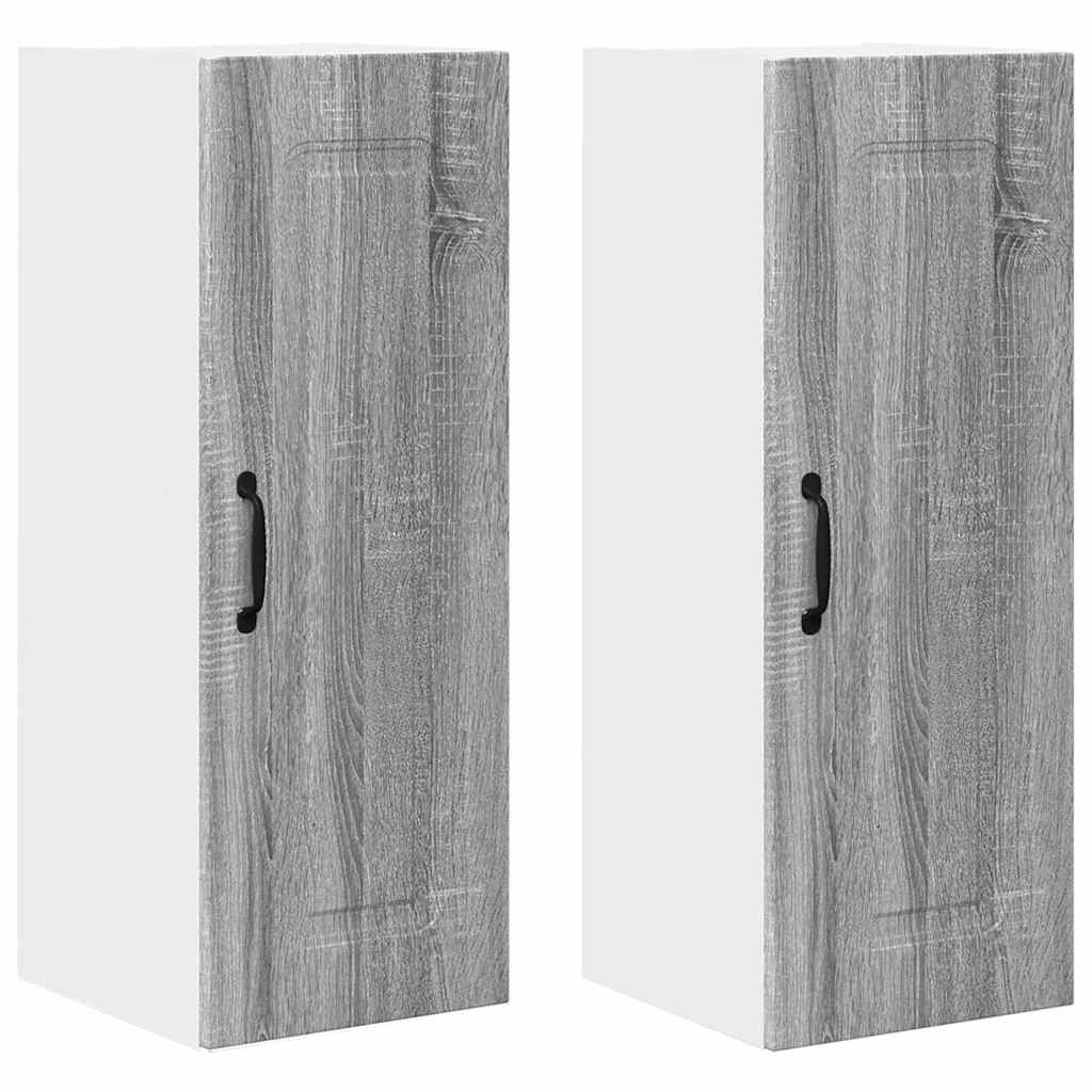 vidaXL Κρεμαστό ντουλάπι κουζίνας 2 pcs Γκρίζο Σονομα 30 x 31 x 80 εκ.