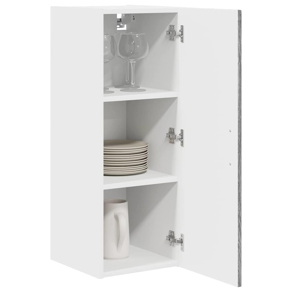 vidaXL Κρεμαστό ντουλάπι κουζίνας 2 pcs Γκρίζο Σονομα 30 x 31 x 80 εκ.