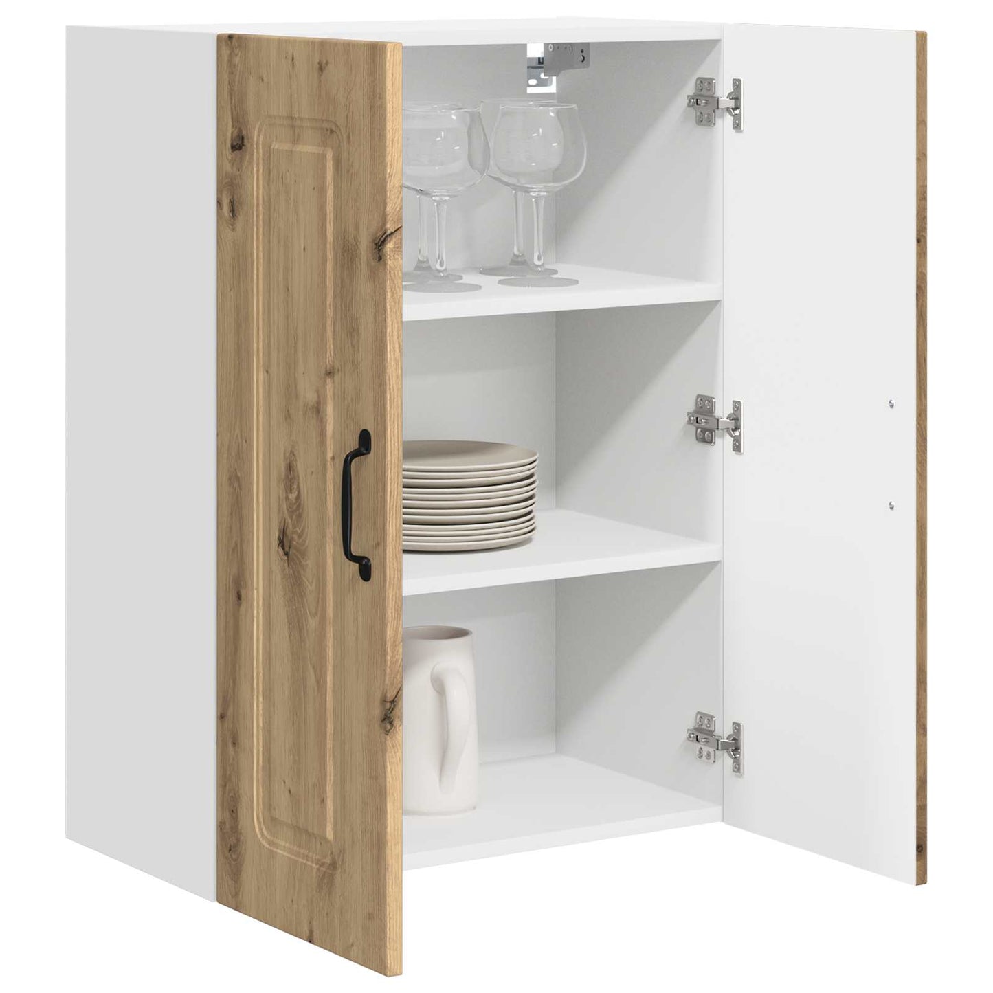 vidaXL Κρεμαστό ντουλάπι κουζίνας με ράφι Artisan Oak 60 x 31 x 80 εκ.