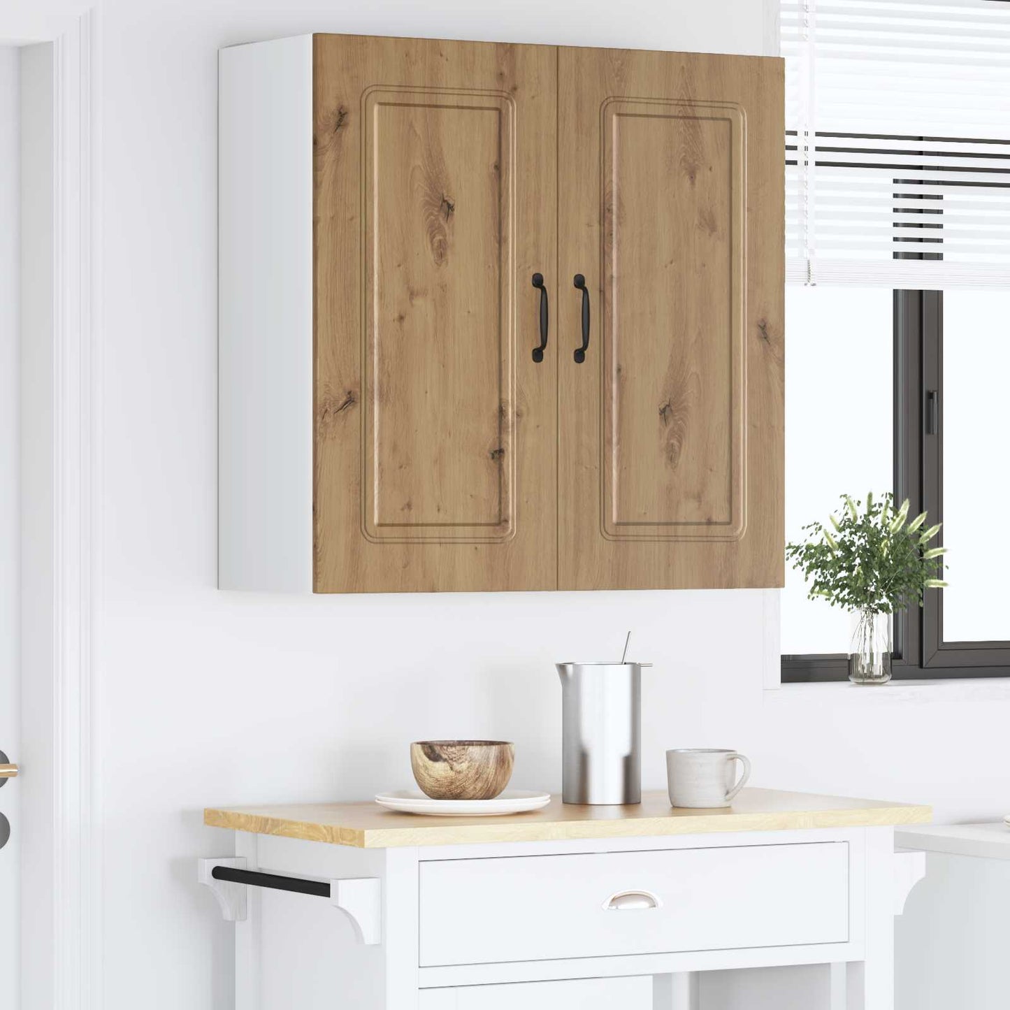 vidaXL Κρεμαστό ντουλάπι κουζίνας με ράφι Artisan Oak 80 x 31 x 80 εκ.